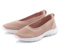 Sneaker Ballerinas LASCANA "Halbschuh, Slip-On-Sneaker", Damen, Gr. 40, rosa (rosé), Obermaterial: 100% Textilmaterial. Decksohle: 100% Textilmaterial. Futter: 100% Textilmaterial. Laufsohle: 100% Syn
