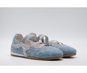 Sneaker Ballerinas REPLAY, Damen, Gr. 37, denim, Textil, kontrastfarbene Details, used, Schuhe, Slipper, Sommerschuh, Schlupfschuh mit seitlichen Strasssteinchen (97891366-37) denim
