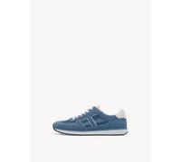 Sneaker TAMARIS, Herren, Gr. 42, denim, Lederimitat, Textil, Veloursleder, unifarben mit Farbeinsatz, Schuhe Sneaker, Freizeitschuh, Schnürschuh mit Ortholite-Ausstattung, für Herren (19395711-42) den