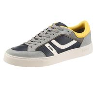 Sneaker BOSS ORANGE "Rhys_Tenn_pumi", Herren, Gr. 41, blau, grau, Lederimitat, unifarben mit Farbeinsätzen, Schuhe Sneaker, Freizeitschuh, Halbschuh, Schnürschuh mit farbigen Besätzen (11873800-41) bl