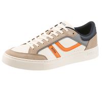 Sneaker BOSS ORANGE "Rhys_Tenn_pumi", Herren, Gr. 48, beige, natur, Lederimitat, unifarben mit Farbeinsätzen, Schuhe Sneaker, Freizeitschuh, Halbschuh, Schnürschuh mit farbigen Besätzen (26957926-48)