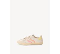 Sneaker TAMARIS, Damen, Gr. 37, natur kombiniert, Leder, Lederimitat, Textil, kontrastfarbene Details, Schuhe Sneaker, Freizeitschuh, Halbschuh, Schnürschuh im modischen Retro-Look (26212842-37) natur