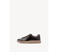 Tamaris Damen Sneaker Low Mocca PATENT braun Synthetik flach Gr. 38