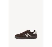 Sneaker TAMARIS, Herren, Gr. 47, mokka, Glattleder, Veloursleder, kontrastfarbene Details, Schuhe Sneaker, Freizeitschuh, Halbschuh, Schnürer für Herren (37558244-47) mokka