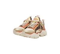 Sneaker BUFFALO "Buffalo BINARY GLAM", Damen, Gr. 40, cream, leo, orange, Polyurethan, Schuhe Sneaker (36143959-40) cream, leo, orange