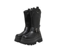 Sneaker BUFFALO "Buffalo JUPITER WEST BIKER", Damen, Gr. 38, schwarz, Polyurethan, unifarben, Schuhe Sneaker (88012065-38) schwarz