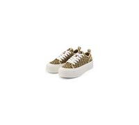 Sneaker BUFFALO "Buffalo MADISON LOW", Damen, Gr. 38, beige (schwarz, braun leo), Baumwolle, Schuhe Sneaker (43018810-38) schwarz, braun leo