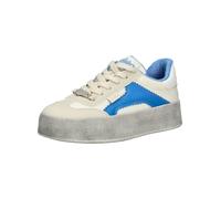 Sneaker BUFFALO "Buffalo Sneaker Lederimitat", Damen, Gr. 36, blau (weiß, blau), Lederimitat, casual, Schuhe (28458523-36) weiß, blau