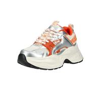 Sneaker BUFFALO "Buffalo Sneaker Lederimitat/Mesh", Damen, Gr. 37, orange (beige, orange), Lederimitat, Textil, casual, Schuhe (21619212-37) beige, orange