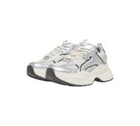Sneaker BUFFALO "Buffalo YUNO ONE - VEGAN NAPPA/MESH", Damen, Gr. 41, weiß, schwarz, silber, Kunstfaser, Schuhe Sneaker (29630312-41) weiß, schwarz, silber