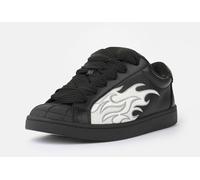 Sneaker BUFFALO "LIBERTY", Damen, Gr. 42, schwarz, weiß, Lederimitat, kontrastfarbene Details, Schuhe Sneaker, Freizeitschuh, Schnürschuh, Halbschuh mit trendigem Flammenmotiv (28238506-42) schwarz, w