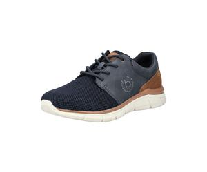 Sneaker BUGATTI "bugatti Sneaker Leder/Textil", Herren, Gr. 44, blau (dunkelblau), Leder, Textil, Schuhe Sneaker (94475352-44) dunkelblau