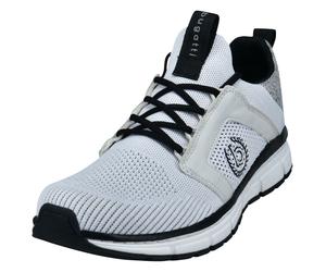 Sneaker BUGATTI, Herren, Gr. 40, weiß, Textil, Schuhe Sneaker, Schnürschuh, Halbschuh, Freizeitschuh, Kontrastbesatz an der Ferse (58743518-40) weiß