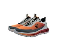 Sneaker BUGATTI, Herren, Gr. 42, orange (orange, beige, grau), Textil, Schuhe Sneaker, Freizeitschnürer, Halbschuh im Materialmix (45350535-42) orange, beige, grau