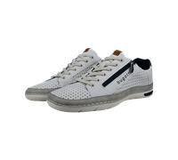Sneaker BUGATTI, Herren, Gr. 42, weiß, grau, Lederimitat, Schuhe Sneaker, Halbschuh, Freizeitschuh mit praktischem Reißverschluss (49503104-42)