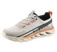 Sneaker BUGATTI, Herren, Gr. 43, weiß, orange, Textil, Schuhe Sneaker, Runner Sneaker, Freizeitschuh, Slip-on Sneaker mit Elastiksenkeln (23425205-43) weiß, orange