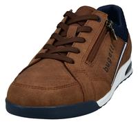 Sneaker BUGATTI, Herren, Gr. 44, braun (cognac), Lederimitat, Textil, Schuhe Sneaker, Schnürschuh, Halbschuh, Freizeitschuh mit Kontrastbesätzen (21156943-44) cognac