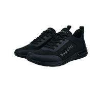 Sneaker BUGATTI, Herren, Gr. 45, schwarz, Lederimitat, Textil, Schuhe Sneaker, Schnürschuh, Halbschuh, Freizeitsneaker mit Logoschriftzug (24803625-45) schwarz