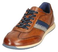 Sneaker BUGATTI, Herren, Gr. 46, braun (cognac used), Leder, Schuhe Sneaker, Businessschuh, Halbschuh, Schnürschuh mit Kontrast-Streifen (48425437-46) cognac used