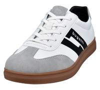 Sneaker BUGATTI, Herren, Gr. 46, grau (weiß, grau), Lederimitat, Schuhe Sneaker, Retro Sneaker, Schnürschuh, Freizeitsneaker mit softem Schaftrand (59646959-46) weiß, grau