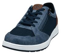 Sneaker BUGATTI, Herren, Gr. 47, blau, Lederimitat, Textil, Schuhe Sneaker, Freizeitschuh, Halbschuh, Schnürer mit Kontrastbesatz an der Ferse (91993948-47) blau