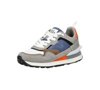 Sneaker BULLBOXER "Bullboxer Sneaker Leder", Herren, Gr. 43, blau (grau, blau), Leder, Schuhe Sneaker (40517031-43) grau, blau