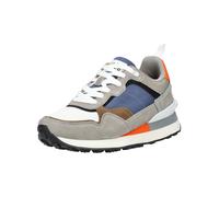 Sneaker BULLBOXER "Bullboxer Sneaker Leder", Herren, Gr. 43, blau (grau, blau), Leder, Schuhe Sneaker (86200252-43) grau, blau