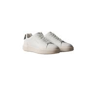 Sneaker CALVIN KLEIN "CHUNKY CUPSOLE LACEUP RUB BT LTH", Herren, Gr. 42, weiß, schwarz, Leder, Synthetik, kontrastfarbene Details, unifarben mit Farbeinsatz, Basic, Schuhe Sneaker, Schnürschuh, Halbsc