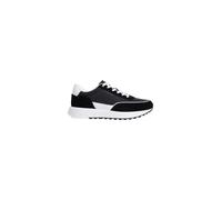 Sneaker CALVIN KLEIN "CITY RUNNER LACEUP NY MIX", Herren, Gr. 41, schwarz, weiß, Leder, Textil, Veloursleder, kontrastfarbene Details, unifarben mit Farbeinsätzen, Basic, Schuhe Sneaker, Chunky Sneake