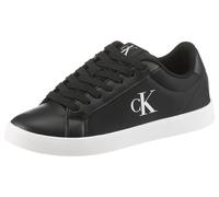 Sneaker CALVIN KLEIN JEANS "3 CUPSOLE NY WN", Damen, Gr. 37, schwarz, Polyamid, Lederimitat, unifarben, klassisch, Schuhe, Schnürschuh, Freizeitsneaker, Halbschuh mit gepolstertem Schaftrand (70811749