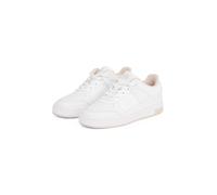 Sneaker CALVIN KLEIN JEANS "BASKET CUPSOLE LOW MIX", Damen, Gr. 41, rosa (weiß, rosa), Leder, Lederimitat, Schuhe Sneaker, Freizeitschuh, Halbschuh, Schnürschuh in sportiver Optik (54772142-41) weiß,