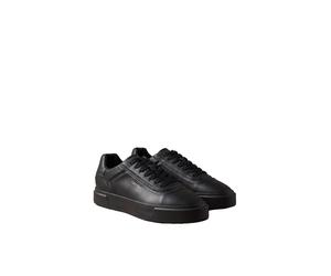 Sneaker CALVIN KLEIN JEANS "BASKET CUPSOLE OXF LACEUP LTH HF", Herren, Gr. 43, Textil, schwarz, gold, Leder, Lederimitat, unifarben, Basic, Schuhe Sneaker, Halbschuh, Schnürschuh mit goldfarbenen Akze