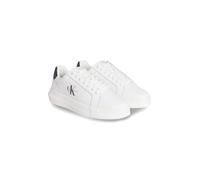 Calvin Klein Herren Cupsole Sneaker Chunky Mono aus Leder, Weiß (Bright White/Black), 46
