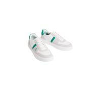 Sneaker CALVIN KLEIN JEANS "CLASSIC CUPS LACE MIX EMB TONGUE", Herren, Gr. 40, weiß, grün, Leder, Lederimitat, Schuhe Sneaker, Schnürschuh, Basket-Sneaker, Freizeitschuh in sportiver Optik (14365644-4
