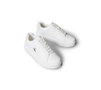 Sneaker CALVIN KLEIN JEANS "CLASSIC CUPSOLE LACEUP LTH", Herren, Gr. 43, weiß, Leder, Lederimitat, unifarben, Schuhe Sneaker, Schnürschuh, Freizeitschuh mit Fersenbesatz und seitlichem CK-Logo (516872