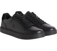 Sneaker CALVIN KLEIN JEANS "CLASSIC CUPSOLE LACEUP LTH", Herren, Gr. 44, schwarz (schwarz, schwarz), Leder, Lederimitat, unifarben, Schuhe Sneaker, Schnürschuh, Freizeitschuh mit Fersenbesatz und seit