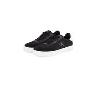 Sneaker CALVIN KLEIN JEANS "CLASSIC CUPSOLE LOW MIX MG", Herren, Gr. 45, schwarz-weiß (schwarz, weiß), Textil, Leder, Lederimitat, unifarben mit Farbeinsatz, sportlich, Schuhe, Schnürschuh, Halbschuh,