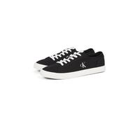 Sneaker CALVIN KLEIN JEANS "ESS VULC LOW MG CANVAS", Herren, Gr. 43, schwarz, weiß, Baumwolle, unifarben mit Farbeinsatz, Schuhe Sneaker, Schnürschuh, Halbschuh, Freizeitschuh in klassischer Optik (25