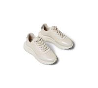 Sneaker CALVIN KLEIN JEANS "EVA RUNNER LACE UP MAT MIX", Damen, Gr. 40, beige, Lederimitat, Textil, unifarben mit Farbeinsatz, Schuhe Sneaker, Halbschuh, Freizeitschuh, Schnürschuh mit leichter Profil