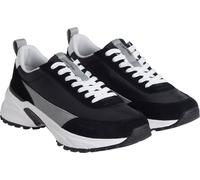 Sneaker CALVIN KLEIN JEANS "HIKE RUNNER CASUAL NY-SU", Herren, Gr. 42, schwarz, grau, weiß, Leder, Textil, kontrastfarbene Details, Schuhe Sneaker, Halbschuh, Freizeitschuh, Schnürschuh mit Anziehlasc