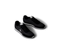 Sneaker CALVIN KLEIN JEANS "RETRO RUNNER ESS MIX MAT", Herren, Gr. 46, schwarz, weiß, Leder, Textil, unifarben mit Farbeinsatz, Schuhe Sneaker, Freizeitschuh, Halbschuh, Schnürschuh mit Logo-Emblem (1