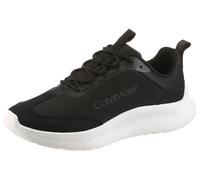Sneaker CALVIN KLEIN "LIGHT EVA RUNNER", Herren, Gr. 46, schwarz, weiß, Leder, Textil, unifarben, Basic, Schuhe Sneaker, Freizeitsneaker, Halbschuh, Schnürschuh mit CK-Logo (58756359-46) schwarz, weiß