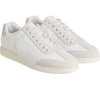 Sneaker CALVIN KLEIN "LOW CUPSOLE LACEUP SU", Herren, Gr. 42, weiß, Leder, Textil, unifarben, Schuhe Sneaker, Schnürschuh, Halbschuh, Freizeitschuh im Materialmix (20881339-42) weiß