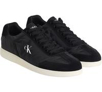 Sneaker CALVIN KLEIN "LOW CUPSOLE LACEUP SU", Herren, Gr. 43, schwarz, Leder, Textil, unifarben, Schuhe Sneaker, Schnürschuh, Halbschuh, Freizeitschuh im Materialmix (31052833-43) schwarz