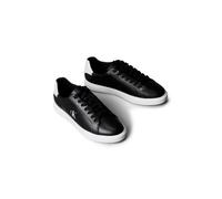 Sneaker CALVIN KLEIN "LOW PRO CUP LACEUP LTH MOIRE", Damen, Gr. 39, schwarz, weiß, Leder, Lederimitat, unifarben mit Farbeinsatz, Schuhe Sneaker (94876224-39) schwarz, weiß