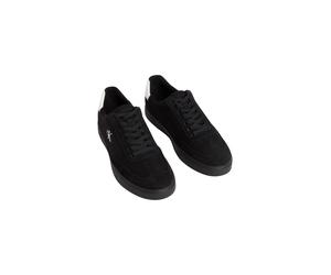 Sneaker CALVIN KLEIN "LOW PROF CUPSOLE CV", Herren, Gr. 40, schwarz, weiß, Textil, unifarben mit Farbeinsätzen, Basic, Schuhe Sneaker, Freizeitschuh, Halbschuh, Schnürer mit CK-Logo (77885368-40) schw