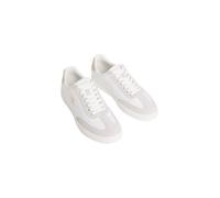 Sneaker CALVIN KLEIN "LOW PROF CUPSOLE CV", Herren, Gr. 45, weiß, beige, Leder, Textil, unifarben mit Farbeinsatz, Basic, Schuhe Sneaker, Freizeitschuh, Halbschuh, Schnürer mit CK-Logo (40939521-45) w