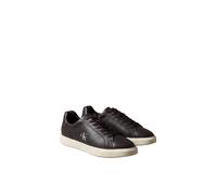 Sneaker CALVIN KLEIN "LOW PROF CUPSOLE LTH", Damen, Gr. 37, braun (fudge, marshmallow), Leder, Lederimitat, unifarben, Basic, Schuhe Sneaker, Schnürschuh, Halbschuh mit Schaftrandpolsterung (41883560-
