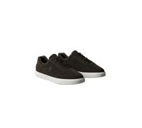 Sneaker CALVIN KLEIN "LOW PROF CUPSOLE WT SU", Herren, Gr. 43, dunkelbraun, Leder, aufgeraut, unifarben, Basic, Schuhe Sneaker, Freizeitschuh, Halbschuh, Schnürer mit CK-Logo an der Schnürung (7325744