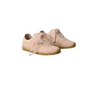 Sneaker CALVIN KLEIN "LOW PROFILE RUN MG SUE DB LACES", Damen, Gr. 40, rosé, Leder, Lederimitat, Textil, unifarben, Schuhe Sneaker, Trendy-Schnürschuh, Freizeitschuh mit zwei Schnürsenkelarten (610050